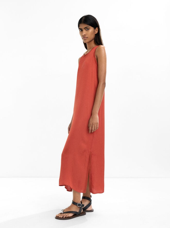Vestido fluido liso