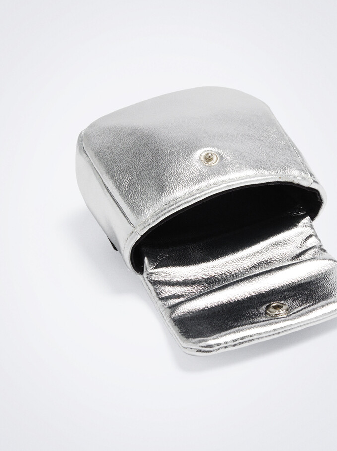 Metallic Arm Pocket, Silver, hi-res
