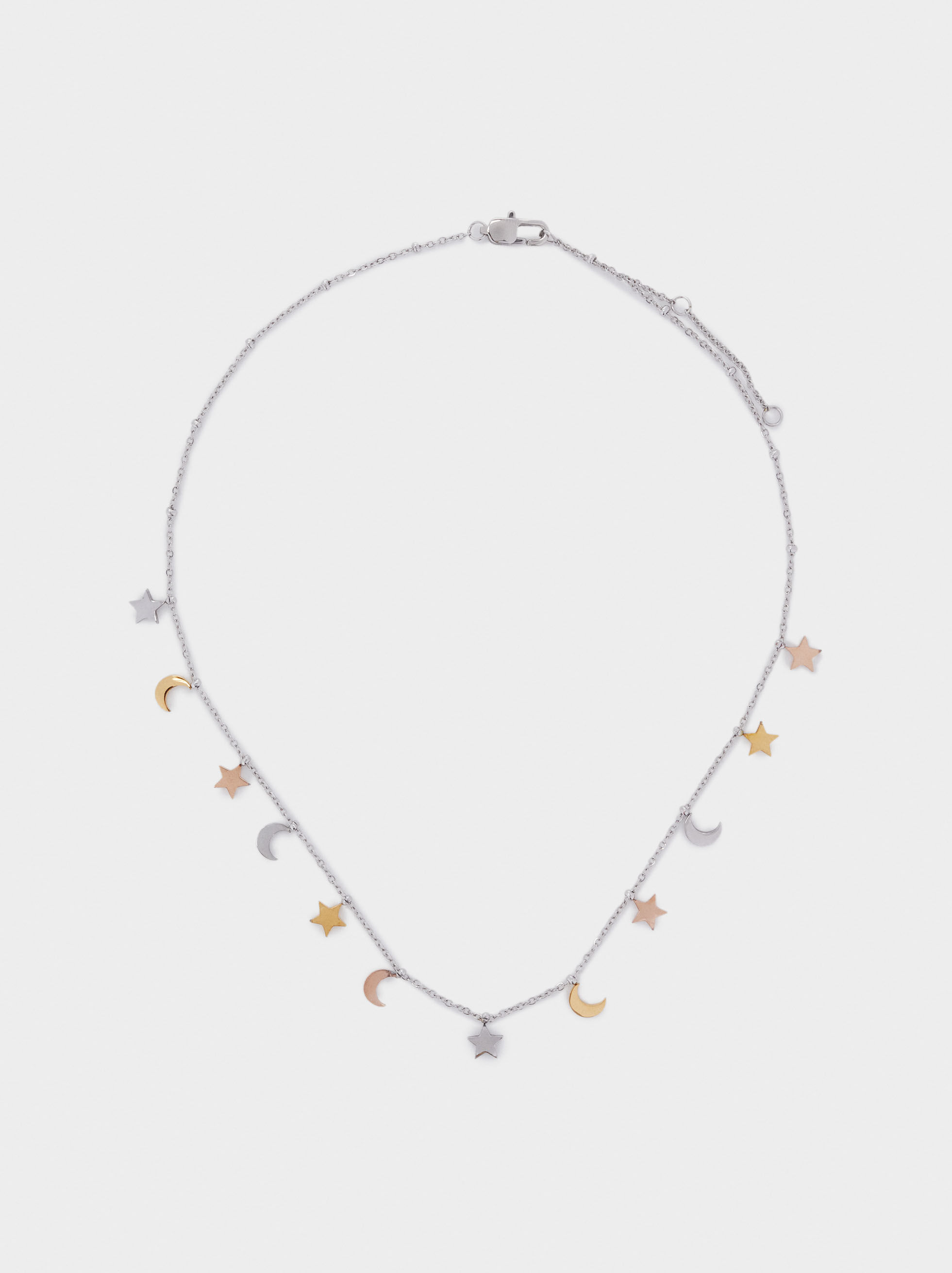 Collar Corto De Acero Con Luna Y Estrella - Multicolor Metálico - Mujer -  Ver todo - parfois.com