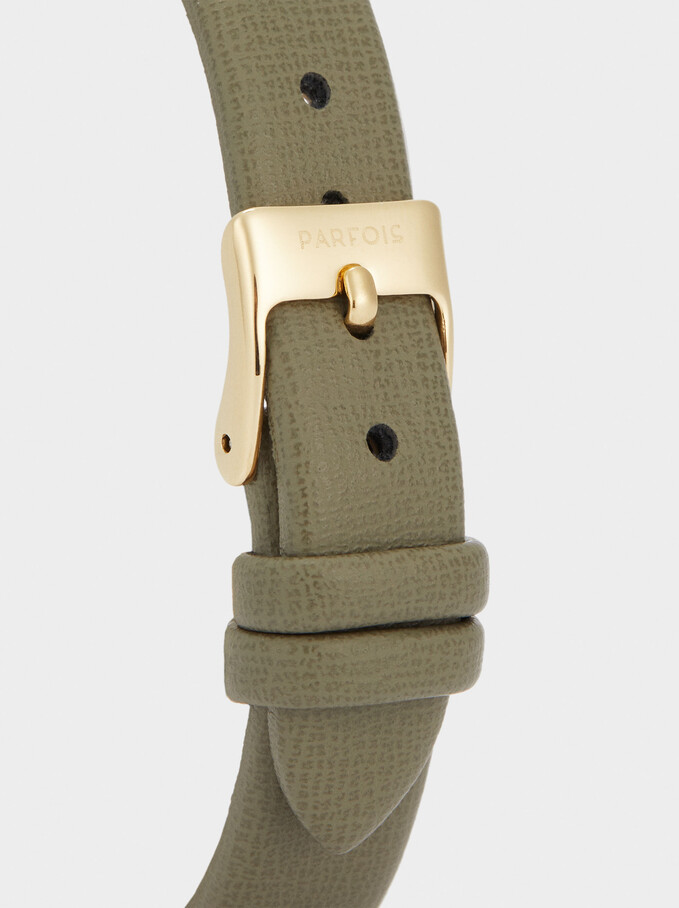 Watch With Contrasting Face, Khaki, hi-res