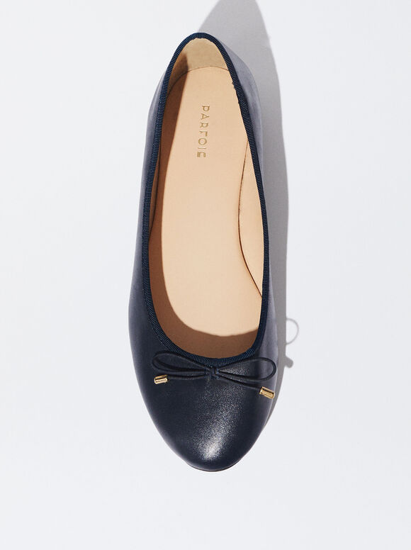 Ballerinas With Bow Detail, Navy, hi-res