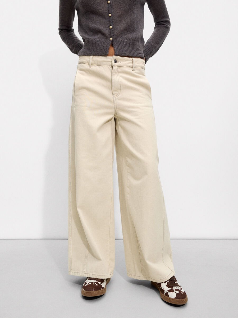 Wide cotton trousers