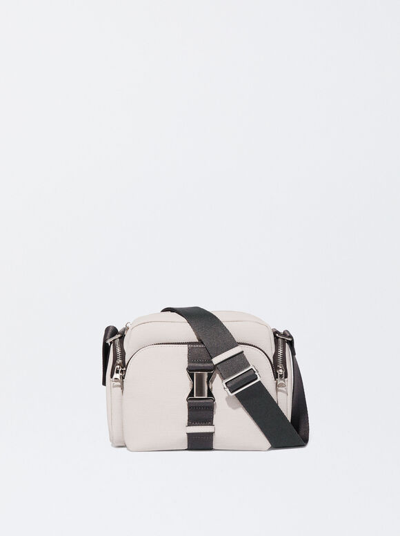 Crossbody Bag With Outer Pocket, Grey, hi-res