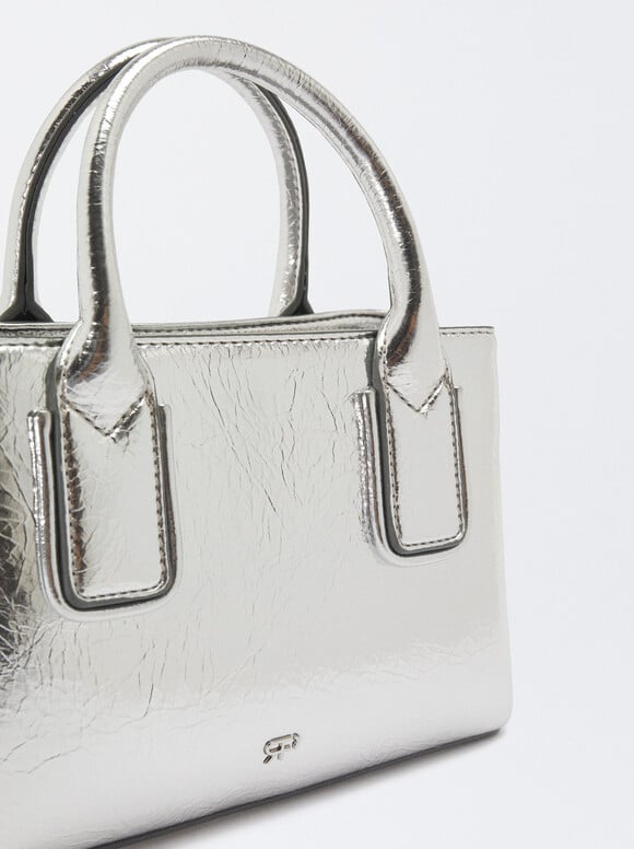 Tote Bag With Strap, Silver, hi-res