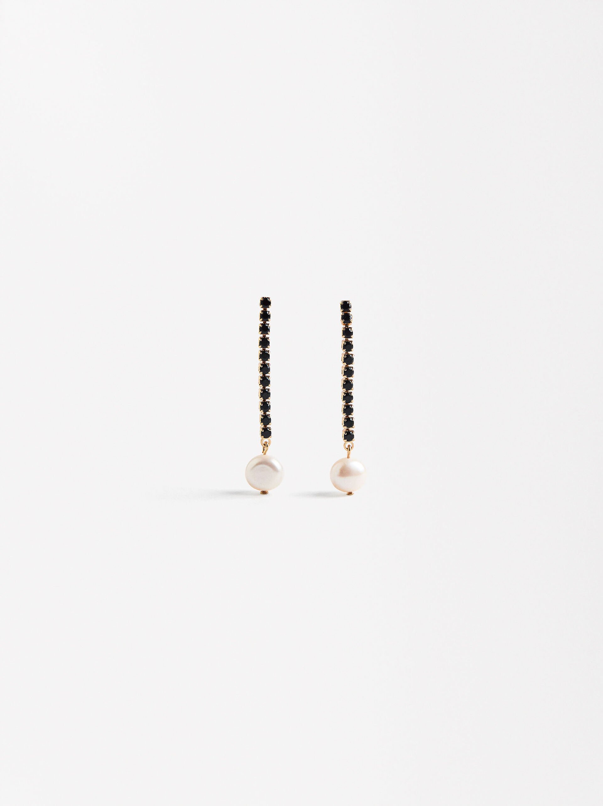 Earrings with pearls and zirconia image number 0.0