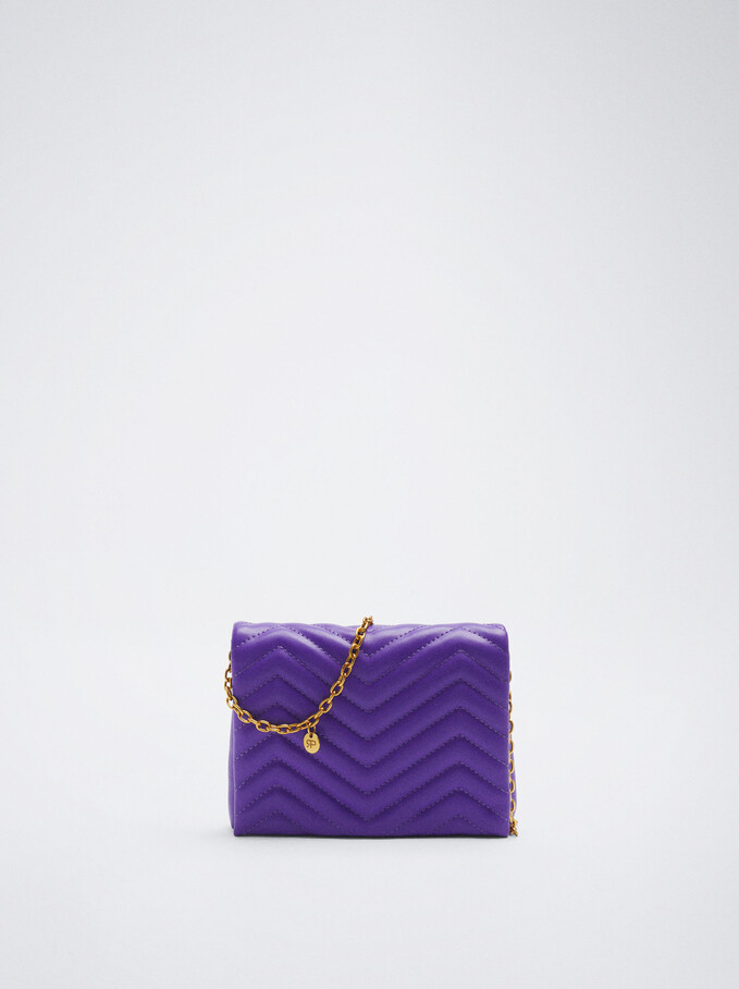 Quilted Crossbody Bag, Purple, hi-res