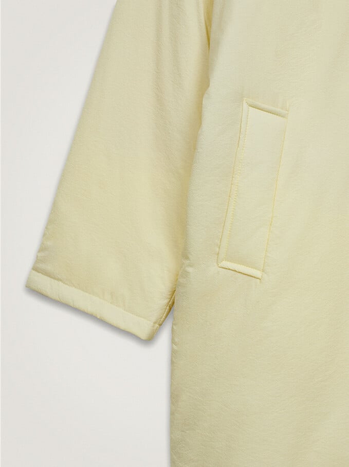 Nylon Coat With Pockets, Yellow, hi-res