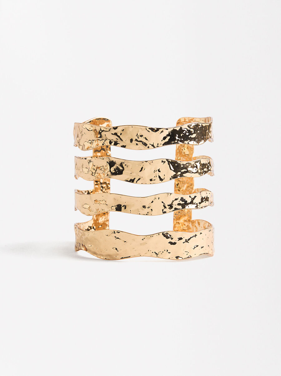 Hammered effect rigid bracelet
