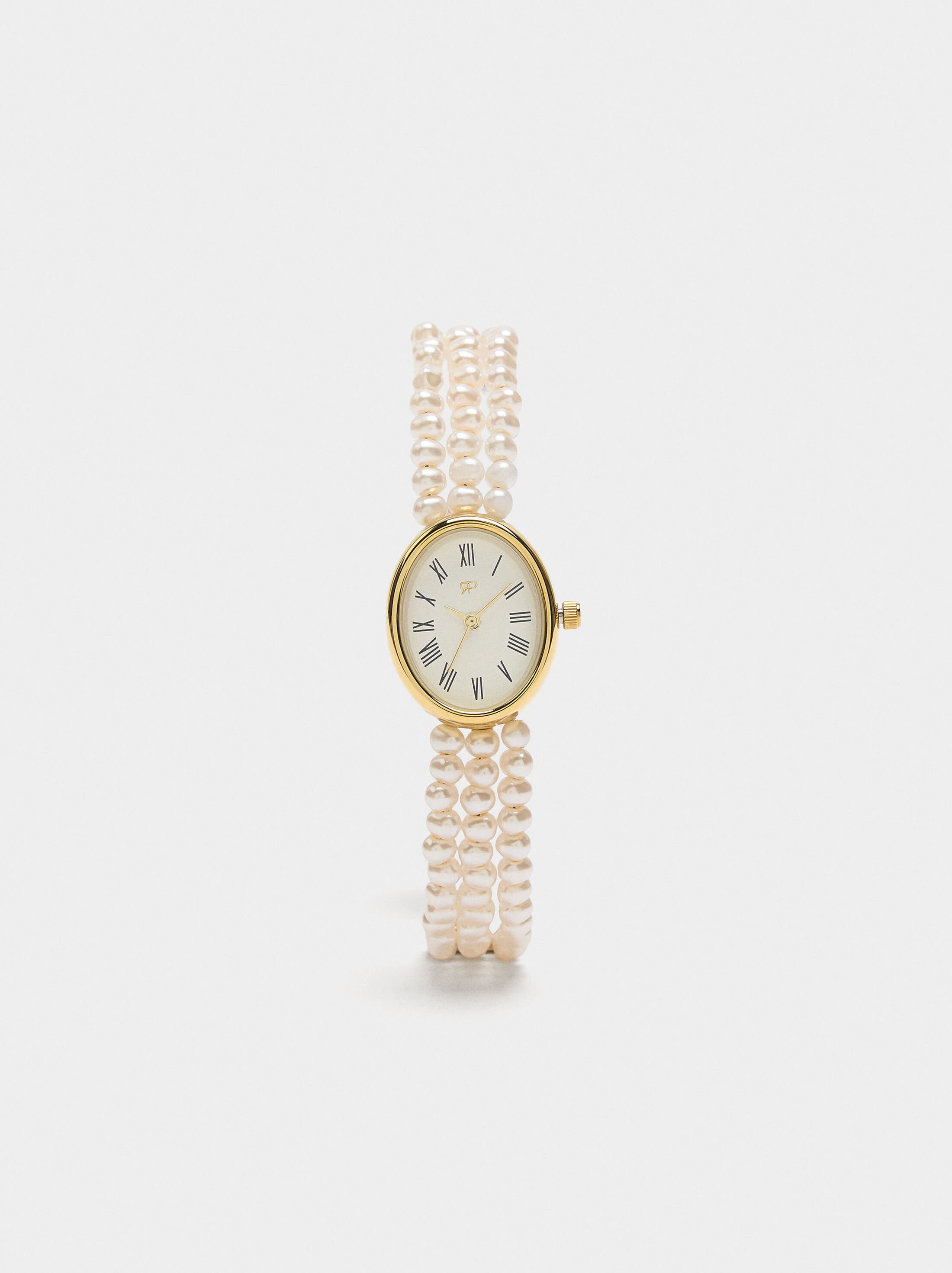 Watch with multi-strap pearl bracelet image number 0.0