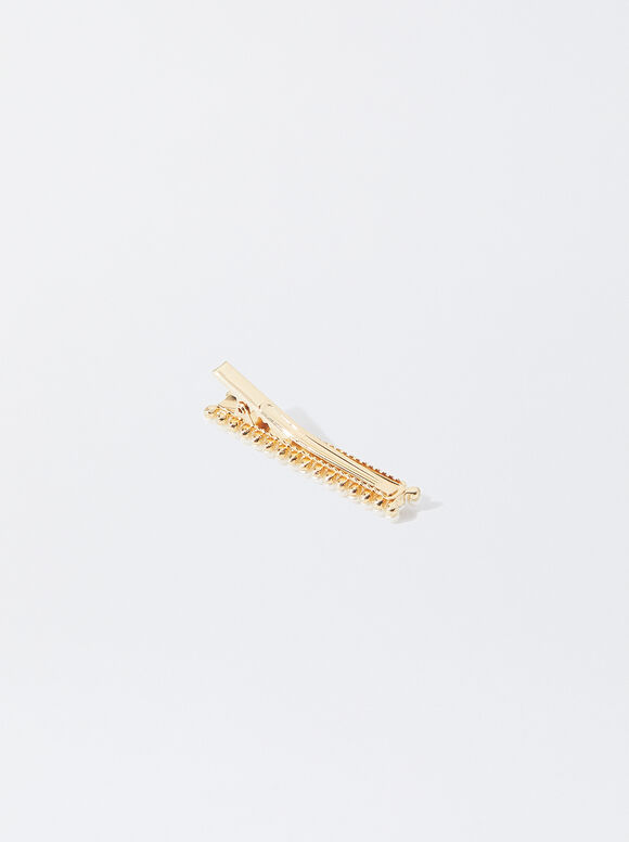 Hair Duckclip With Pearls, White, hi-res