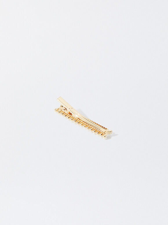 Hair Duckclip With Pearls, White, hi-res