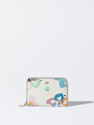 Printed Wallet, Ecru, hi-res