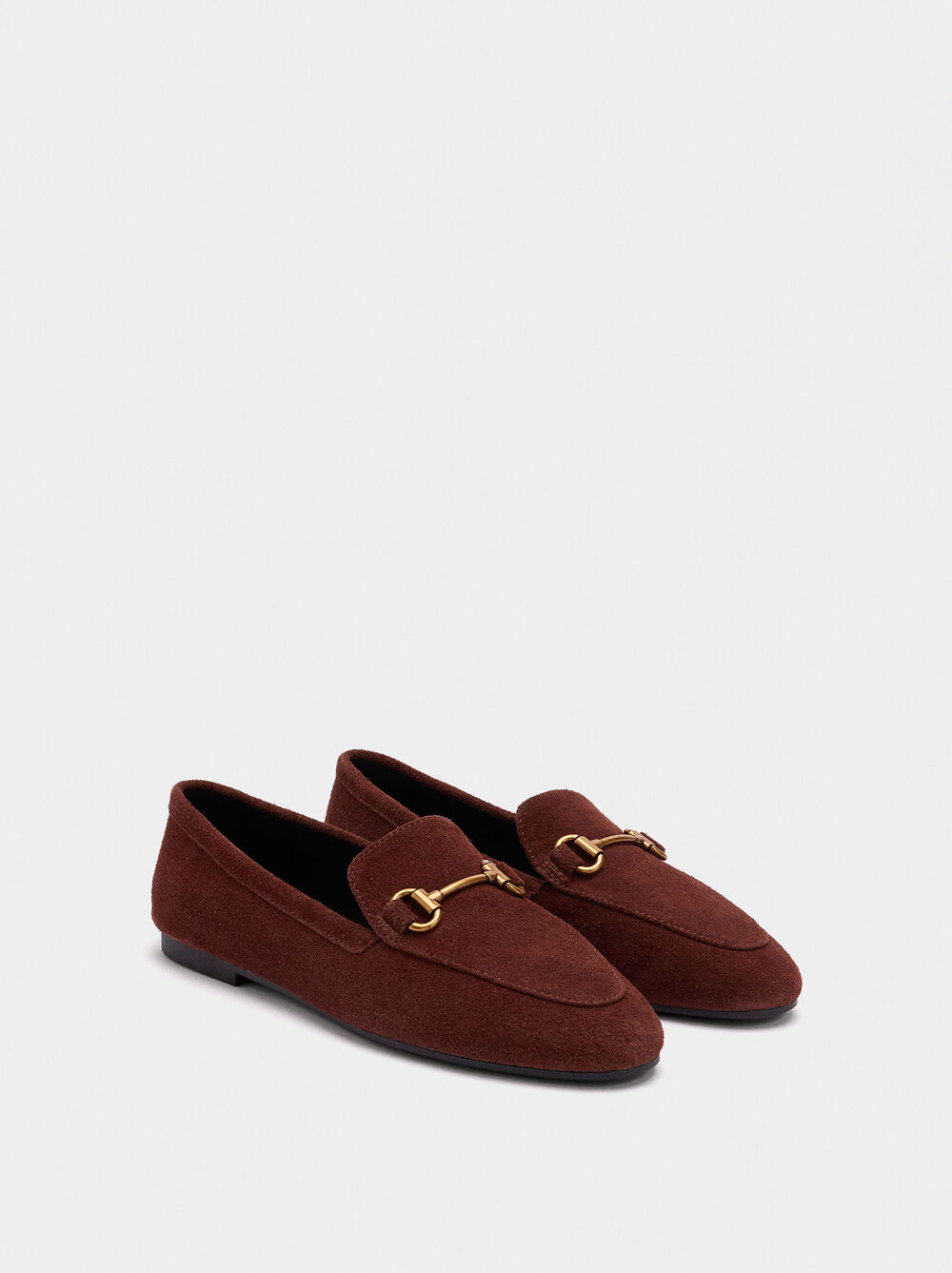 Leather loafers with buckle