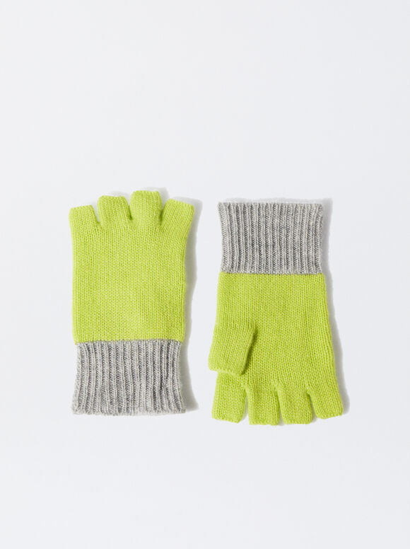 100% Cashmere Gloves, Yellow, hi-res