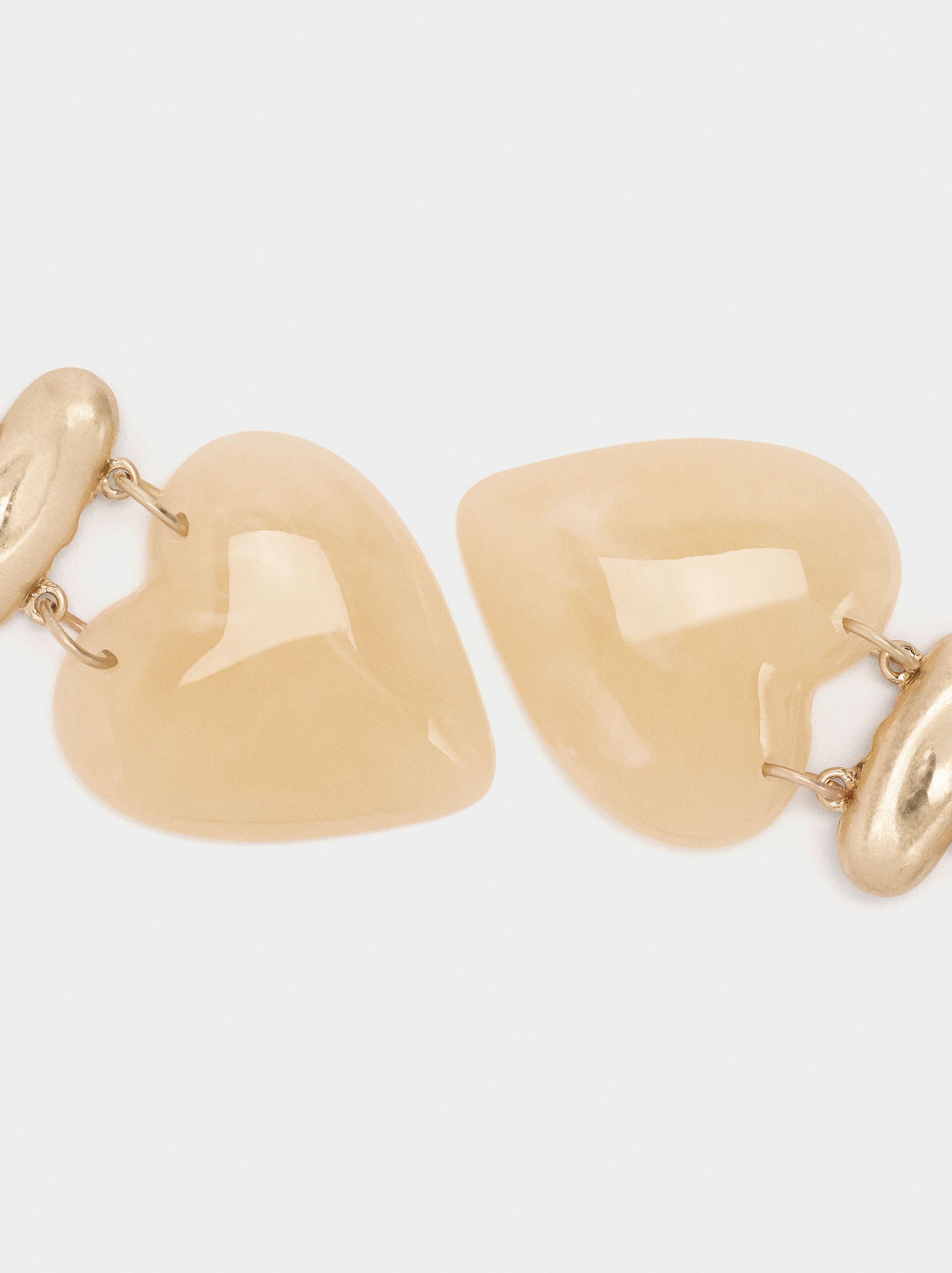 Earrings with heart stone effect image number 1.0