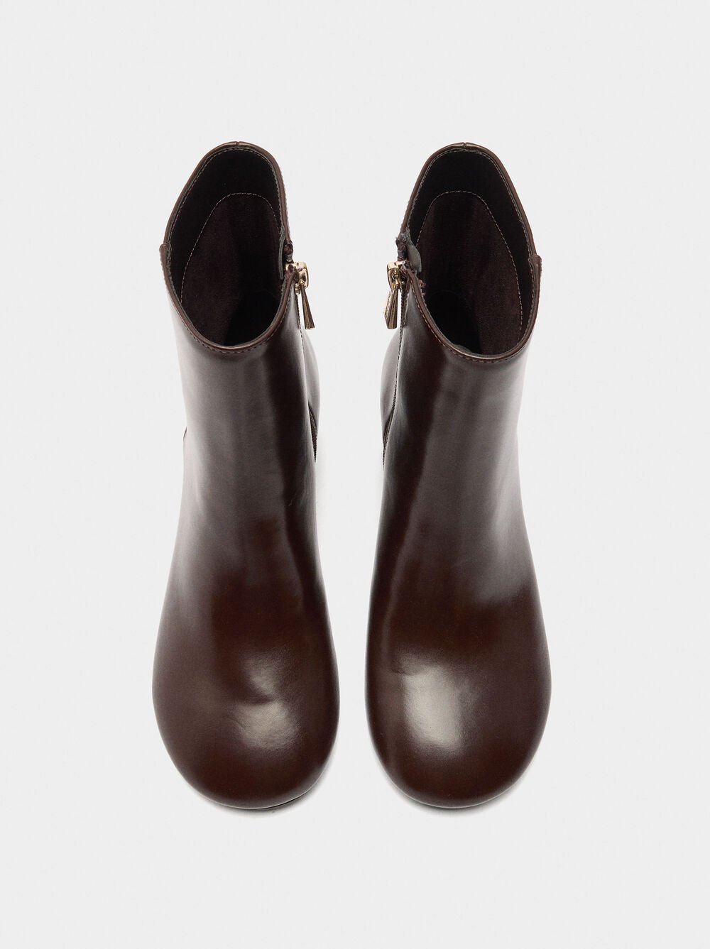 Bottines lisses à talon large