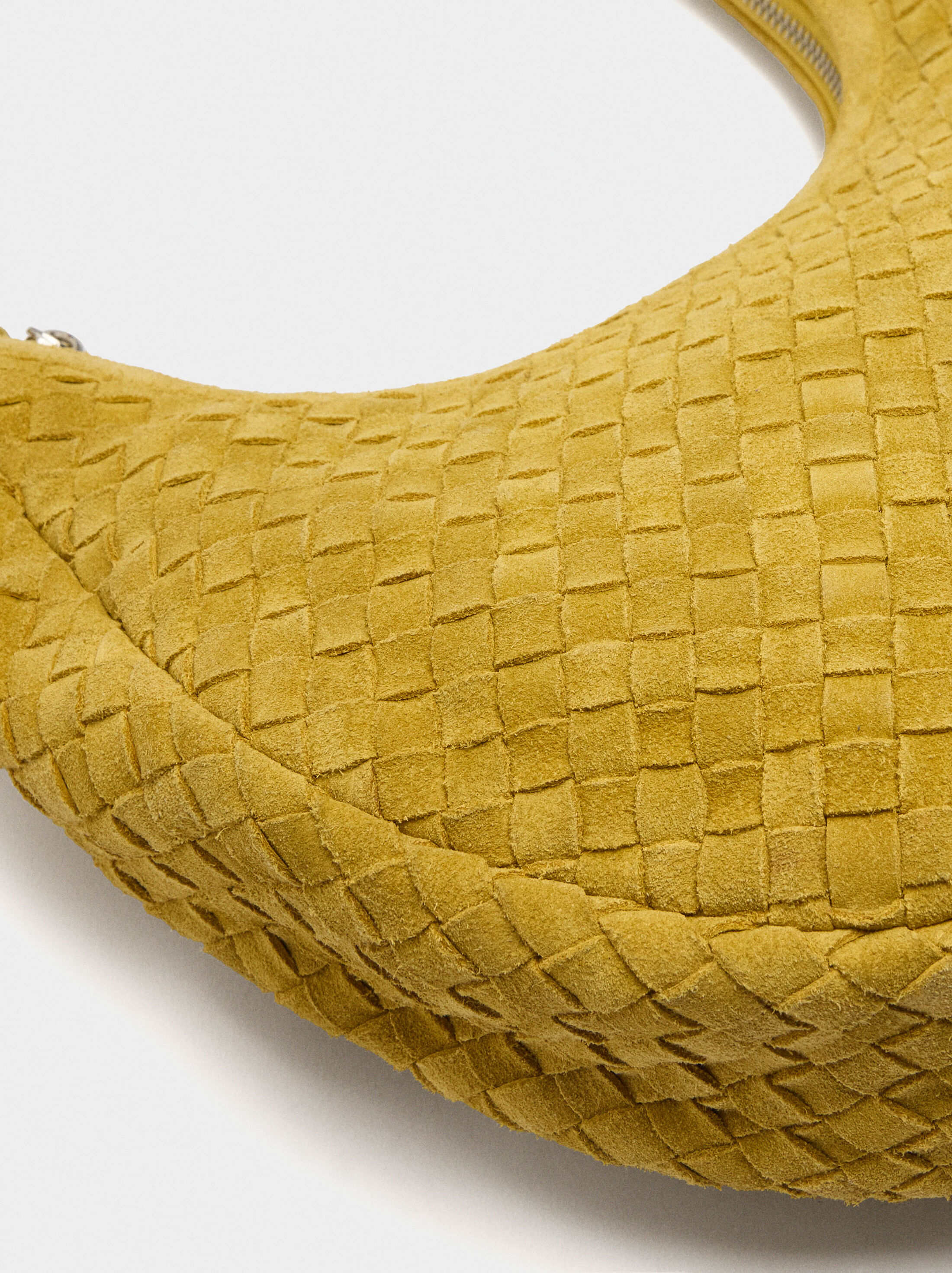 Hobo bag with braided leather image number 1.0