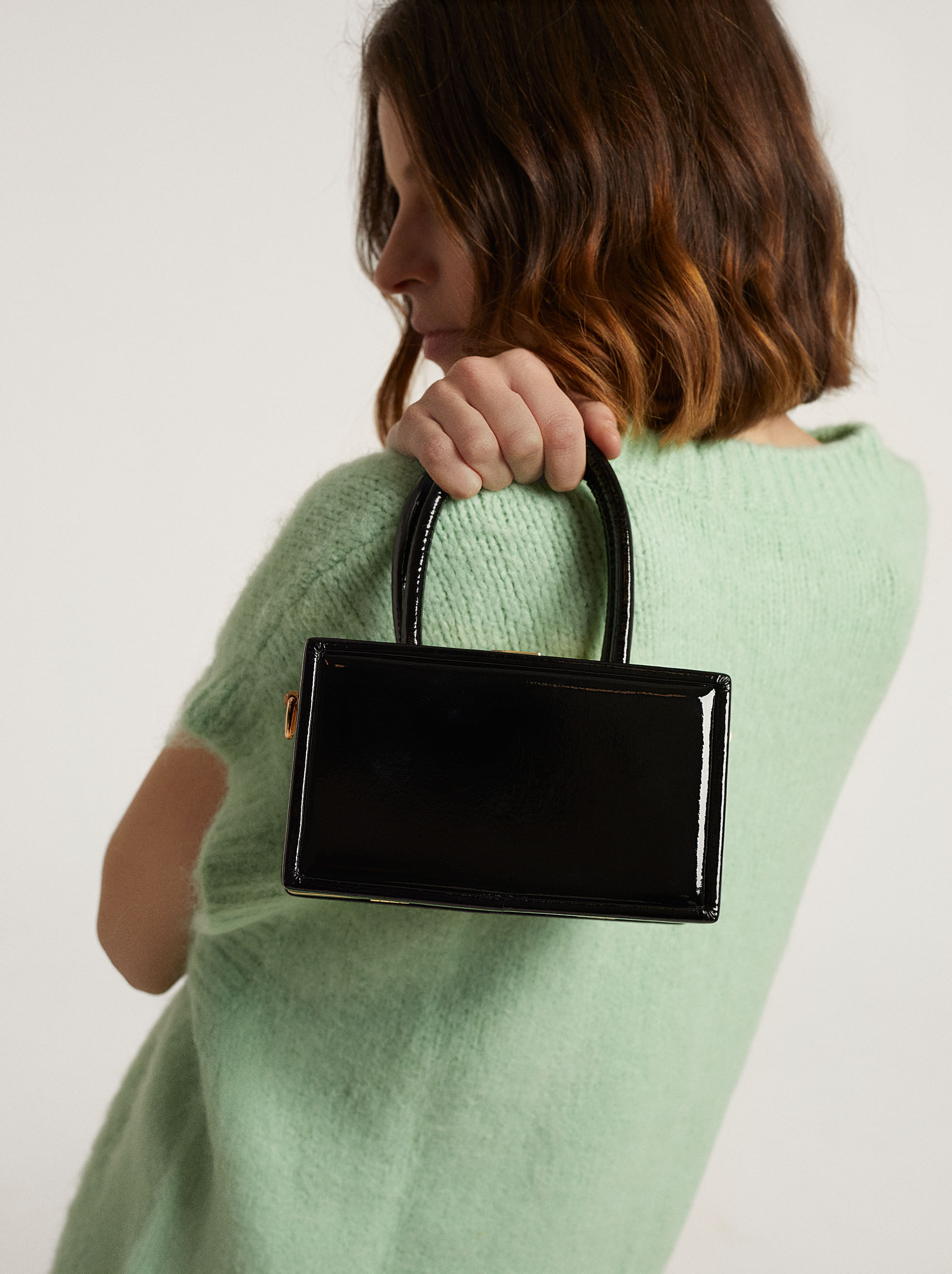 Bolso De Mano De Fiesta De Charol - Negro - Mujer - - parfois.com