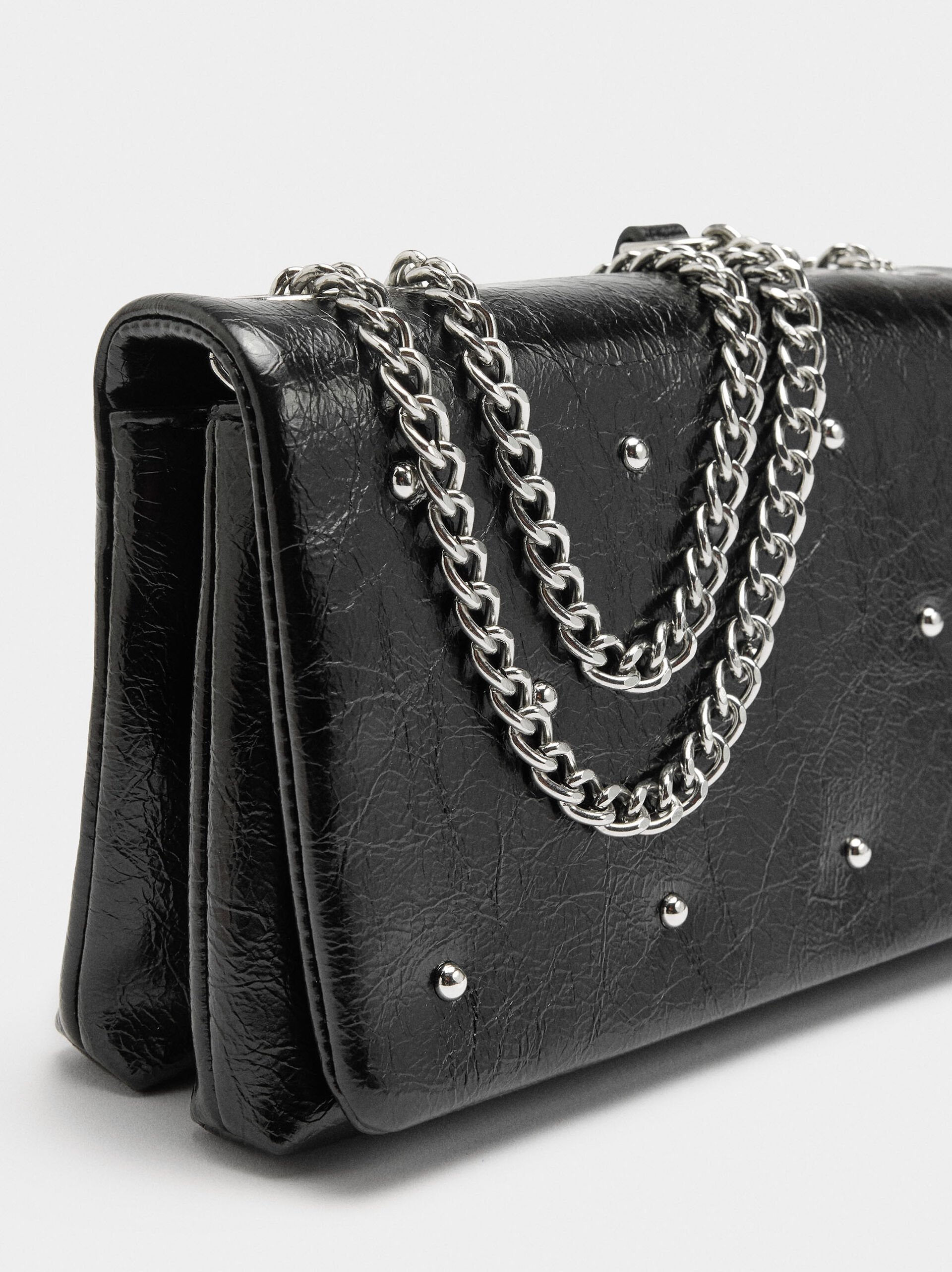 Double shoulder bag with studs image number 2.0