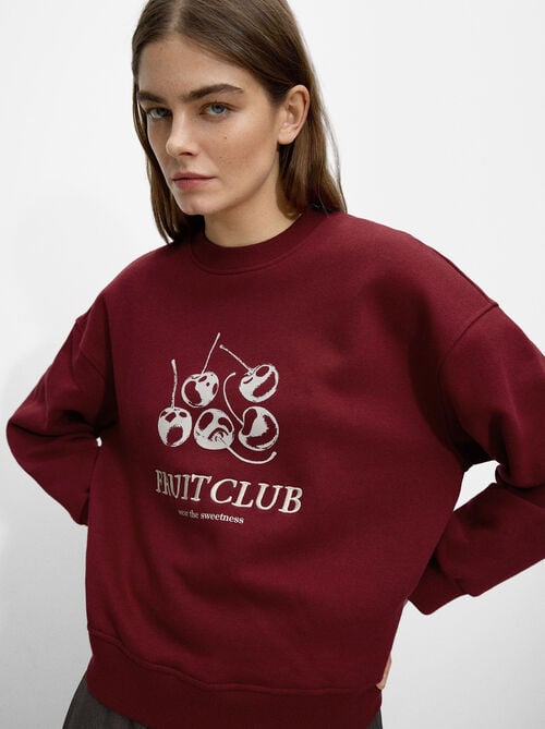 Sweatshirt mit Kirschmuster