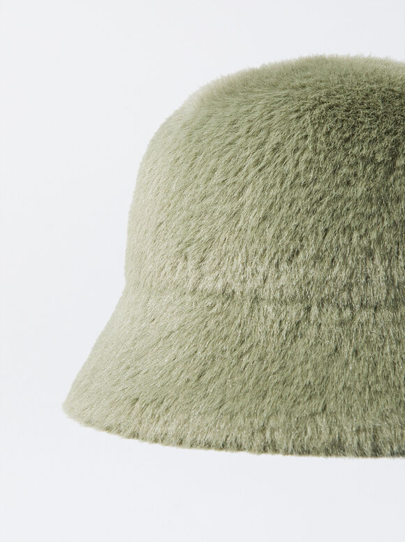 Bucket Hat With Fur, Khaki, hi-res