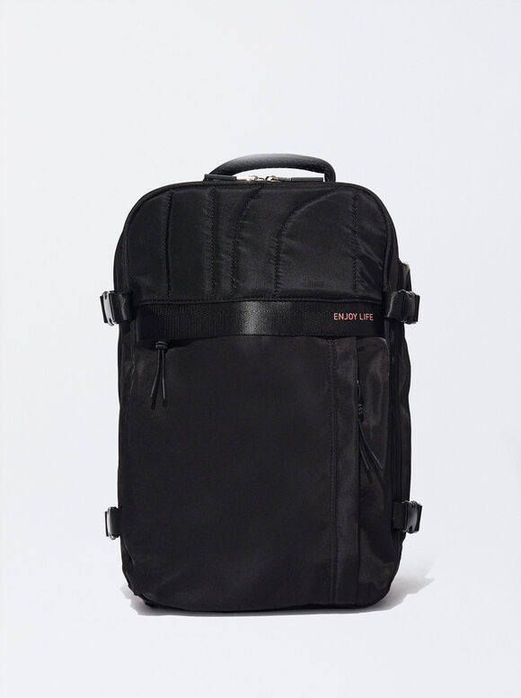 Nylon Cabin Backpack, Black, hi-res