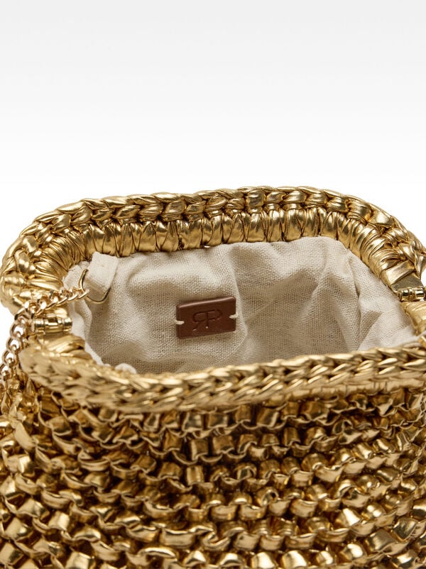 Party bag with golden braided design
