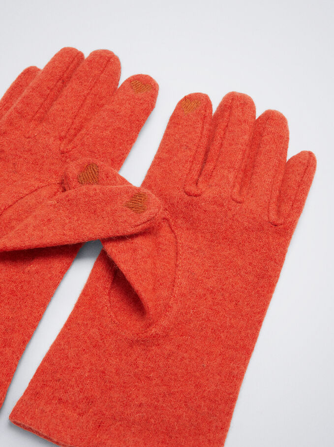 Wool Gloves, Orange, hi-res