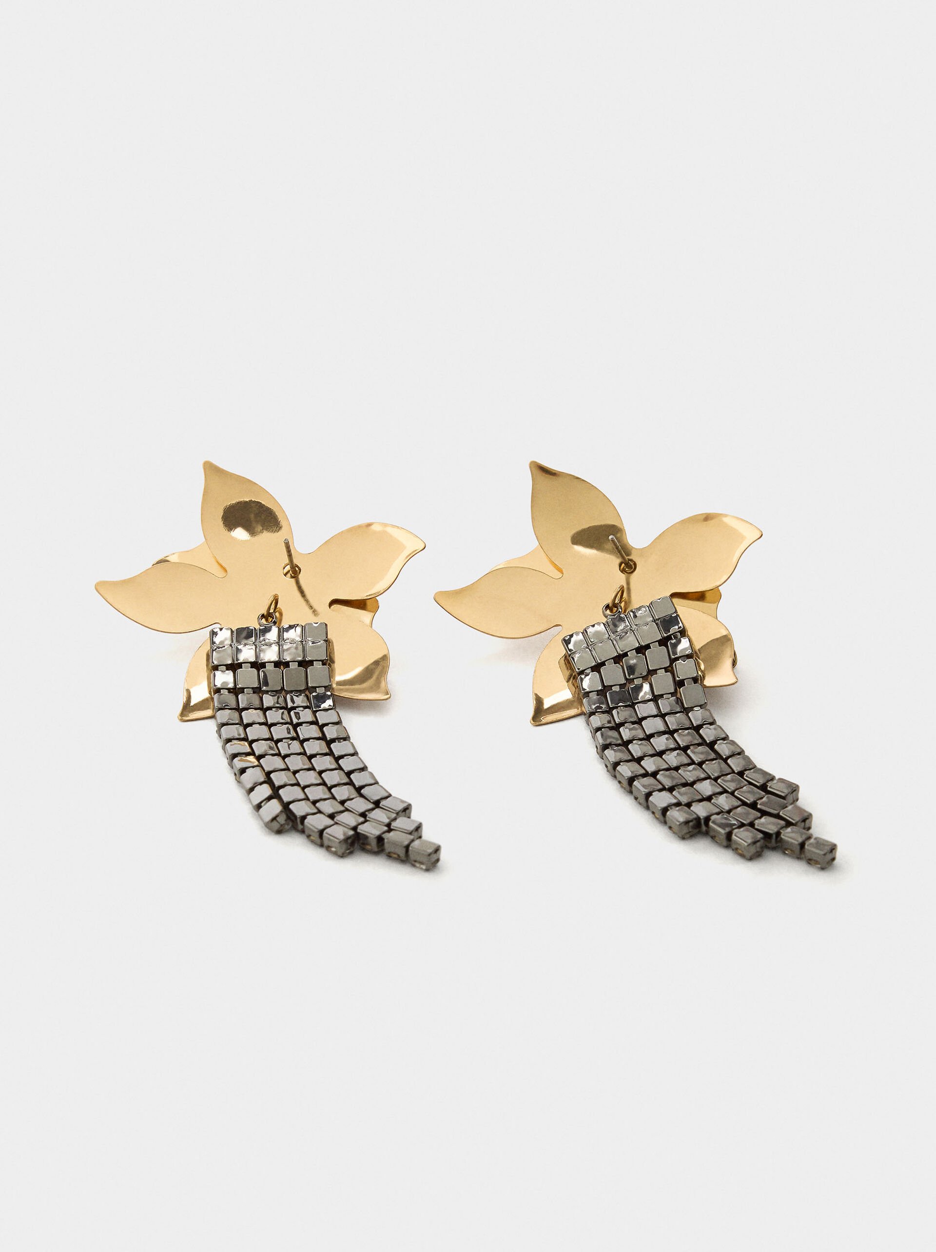 Maxi flower earrings with crystals image number 3.0