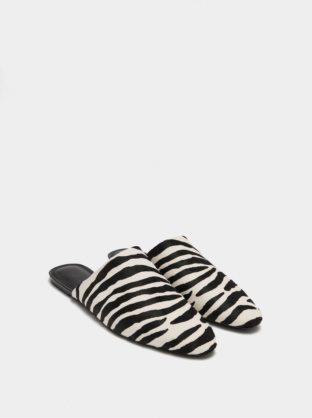 Animal print fur mule shoes