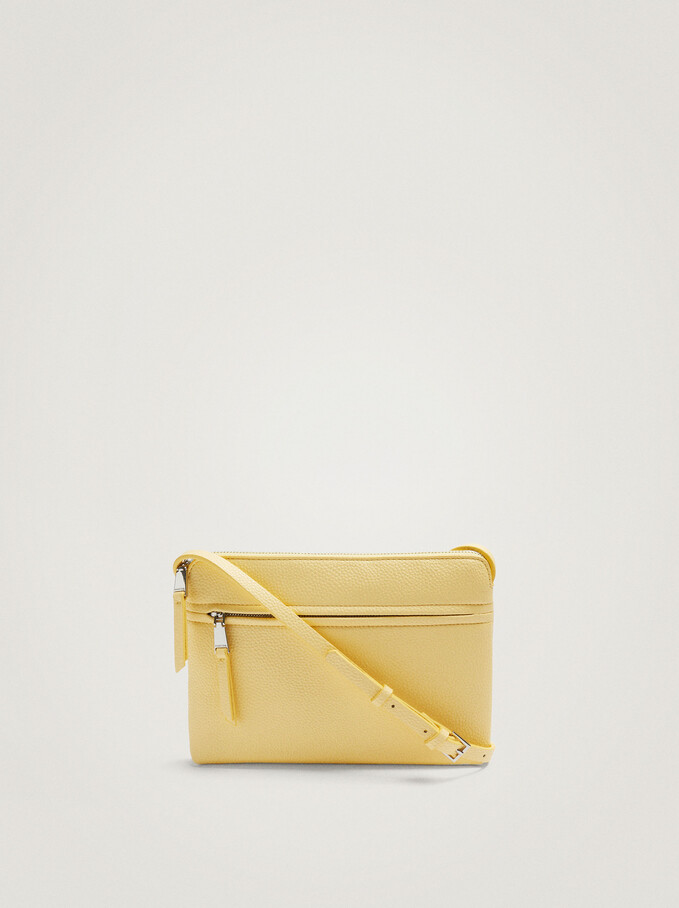 Crossbody Bag With Outer Pocket, Yellow, hi-res