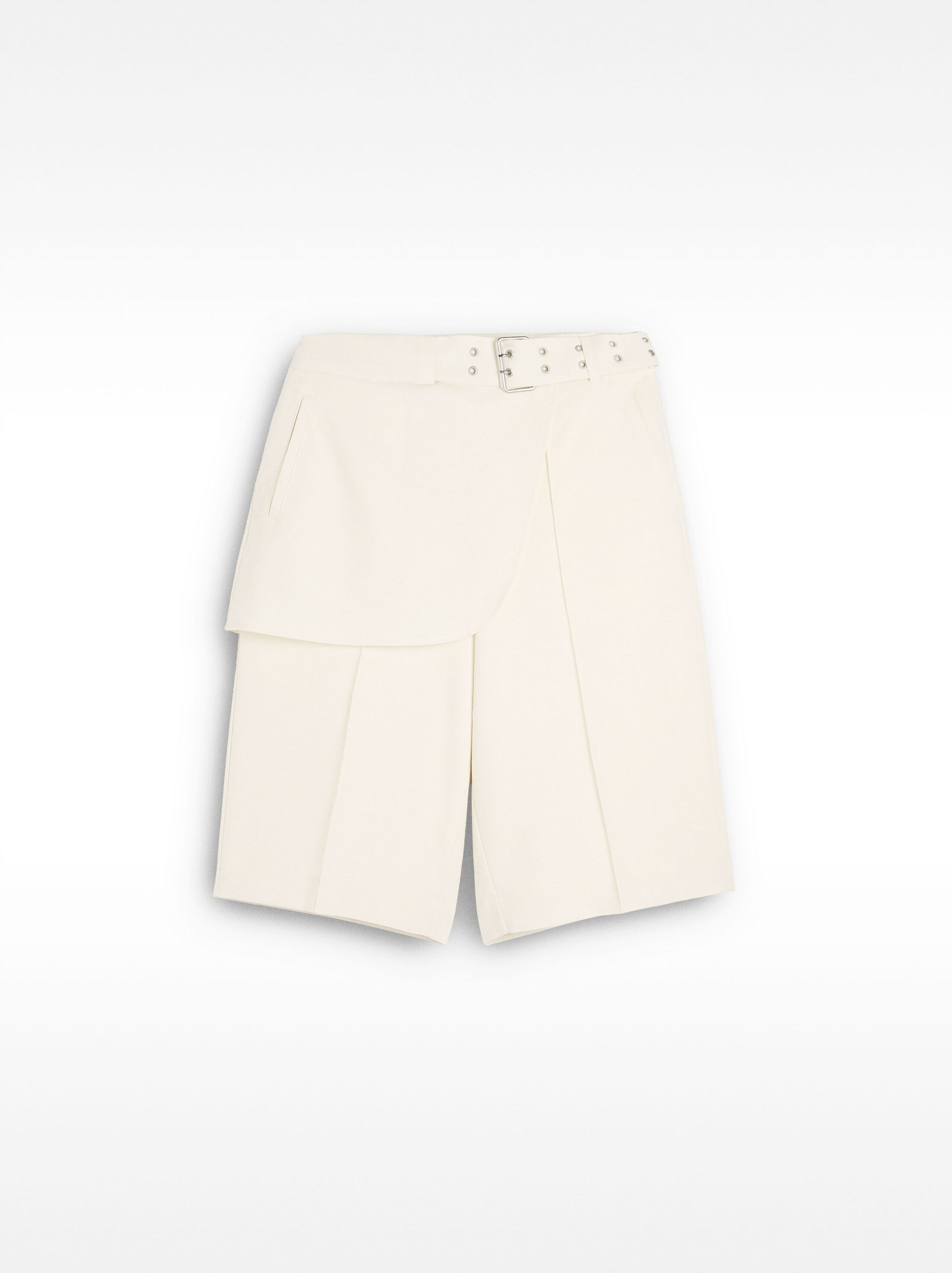 Bermuda with belt and wrap-over image number 3.0
