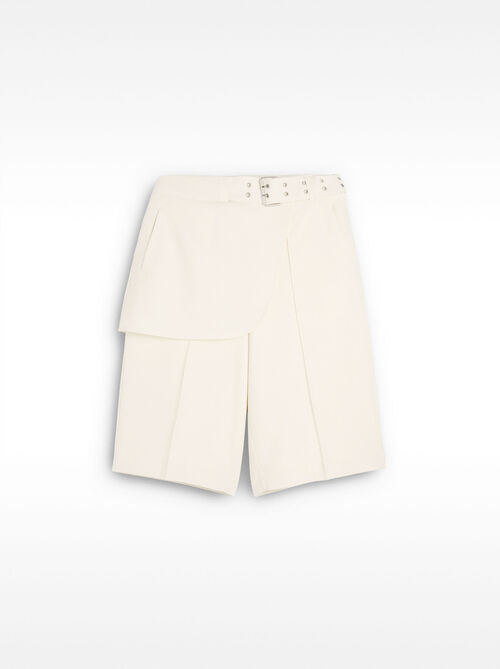 Bermuda with belt and wrap-over