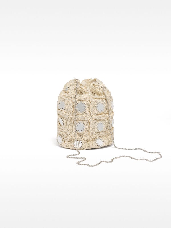 Mesh bucket bag with mirror details