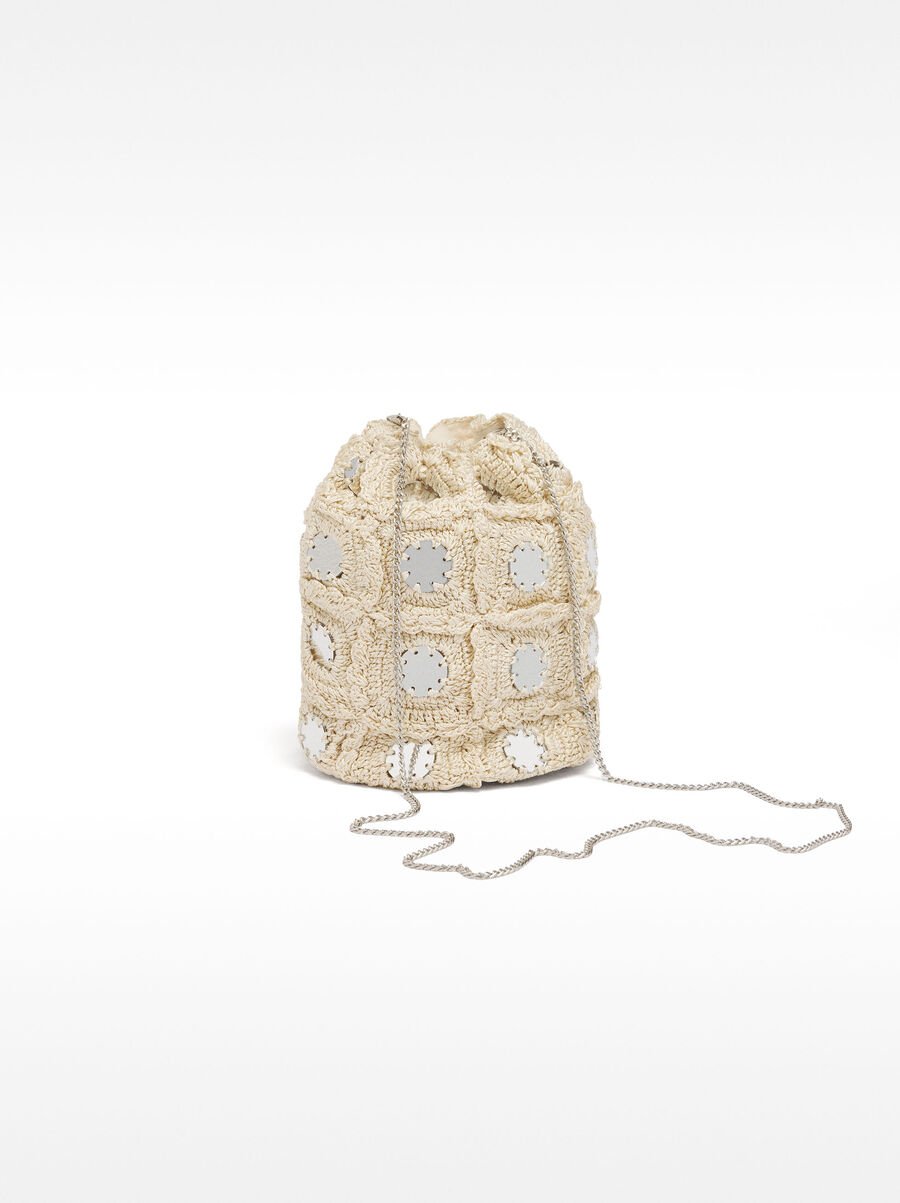 Mesh bucket bag with mirror details