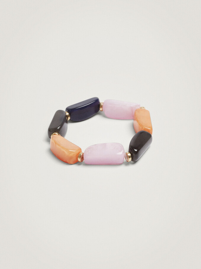 Bracelet Élastique Avec Résine, Multicolore, hi-res