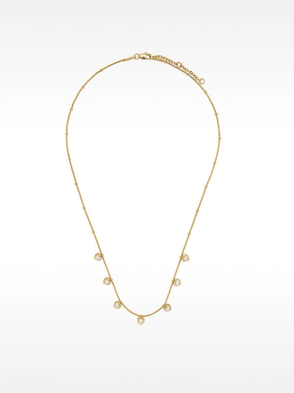 Crystal hearts necklace - stainless steel