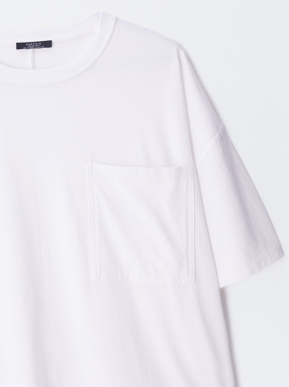 Camiseta De Algodón Personalizable, Blanco, hi-res
