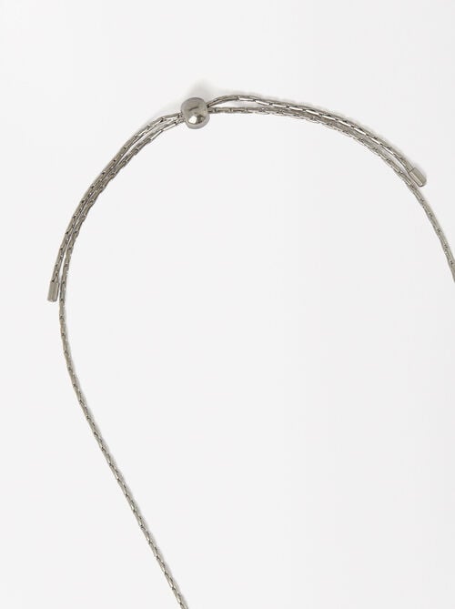 Lange Halskette Mit Blumendetail