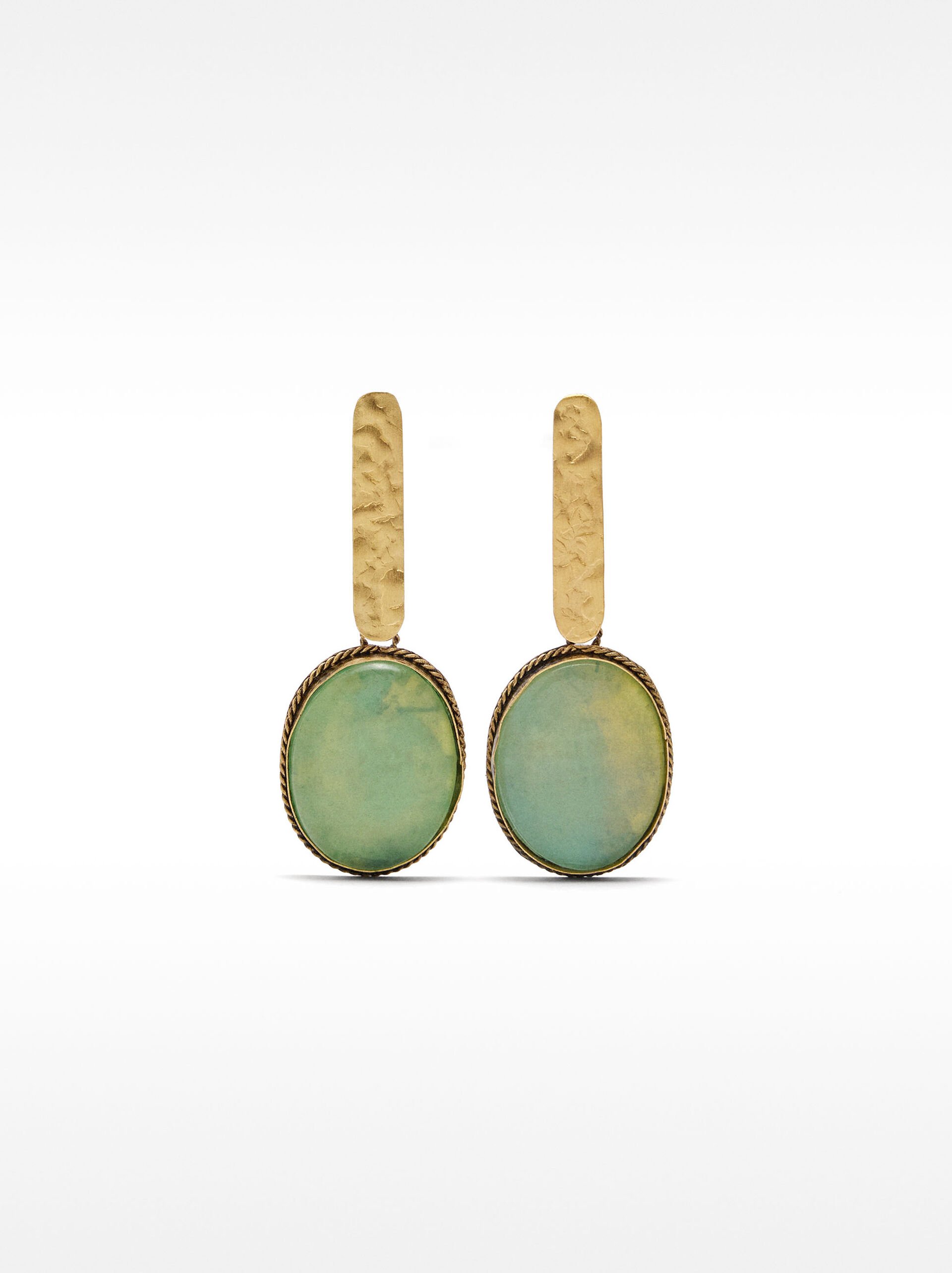 Pendientes largos maxi de barra con piedras image number 0.0