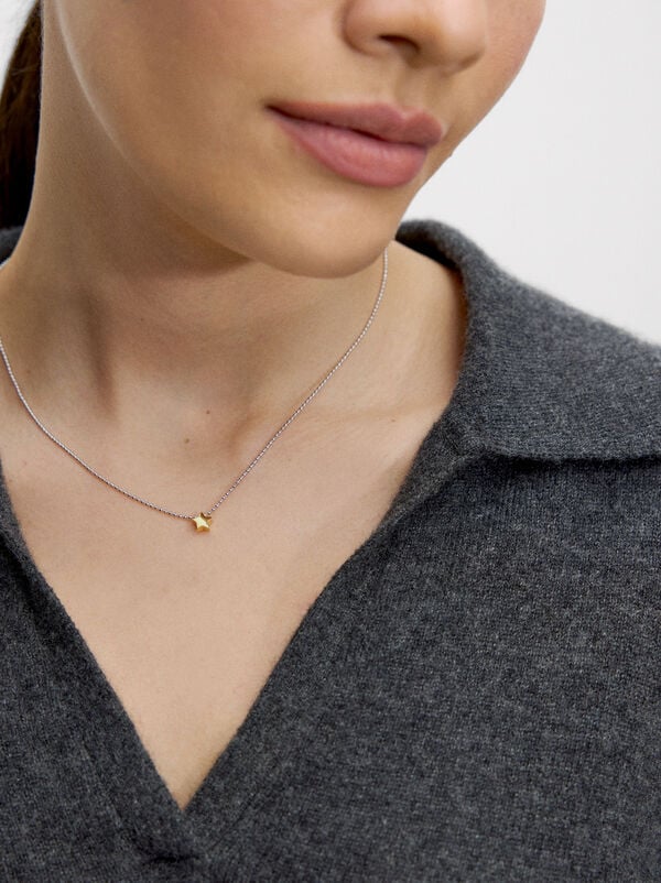 Bicolor necklace with star - 925 sterling silver