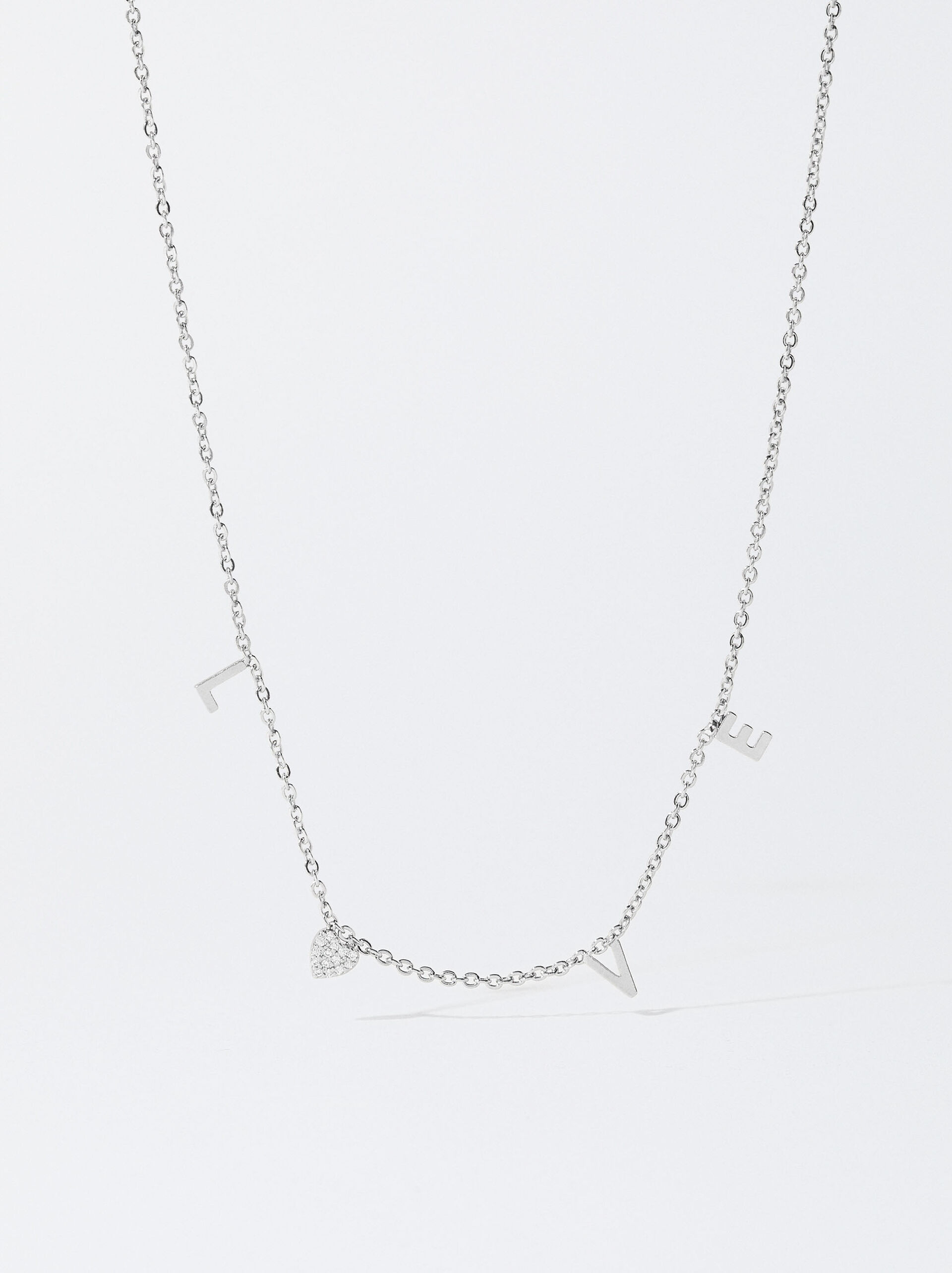 Necklace With Zirconia Love image number 2.0