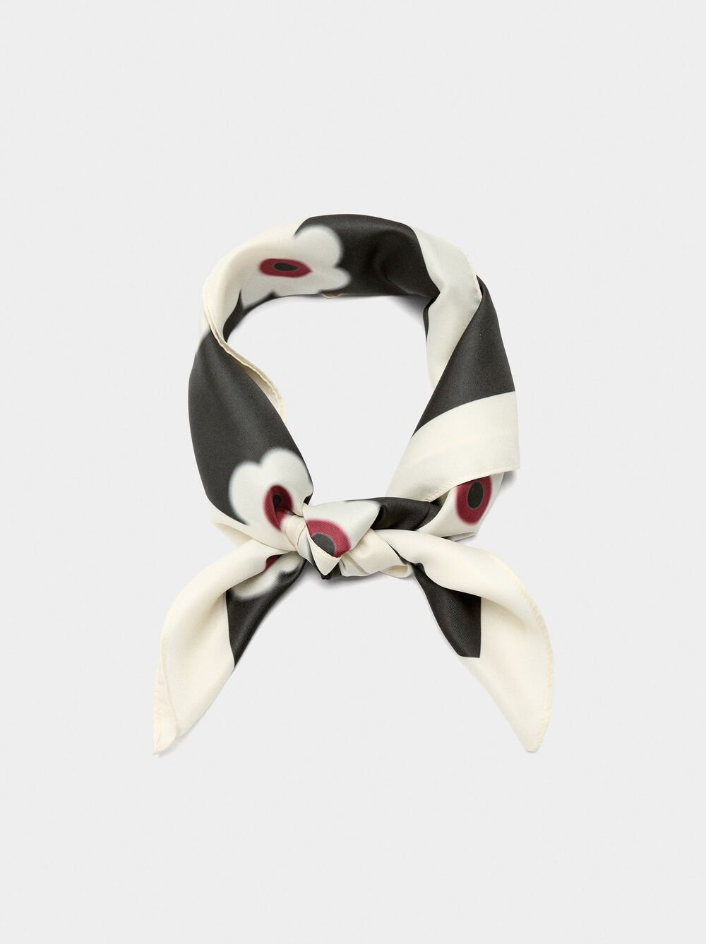 Satin square printed scarf