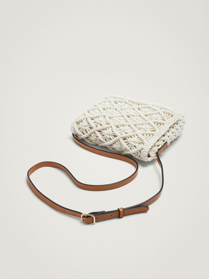 Crochet Shoulder Bag, Ecru, hi-res
