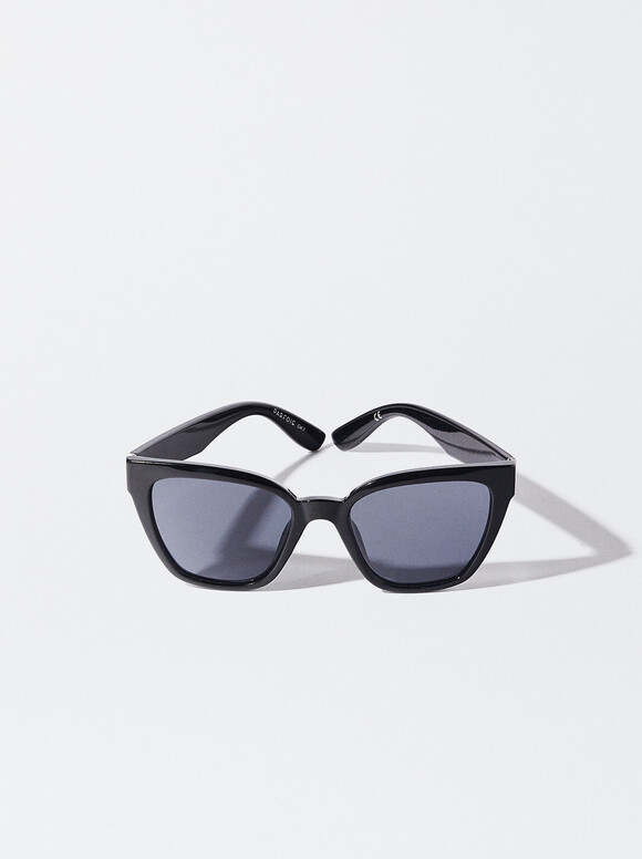 Sunglasses With Resin Frame, Black, hi-res