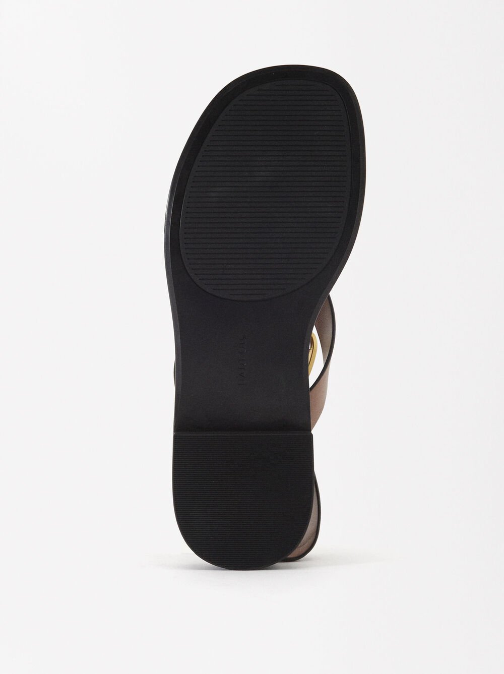 Criss-Cross Flat Sandals With Metallic Detail