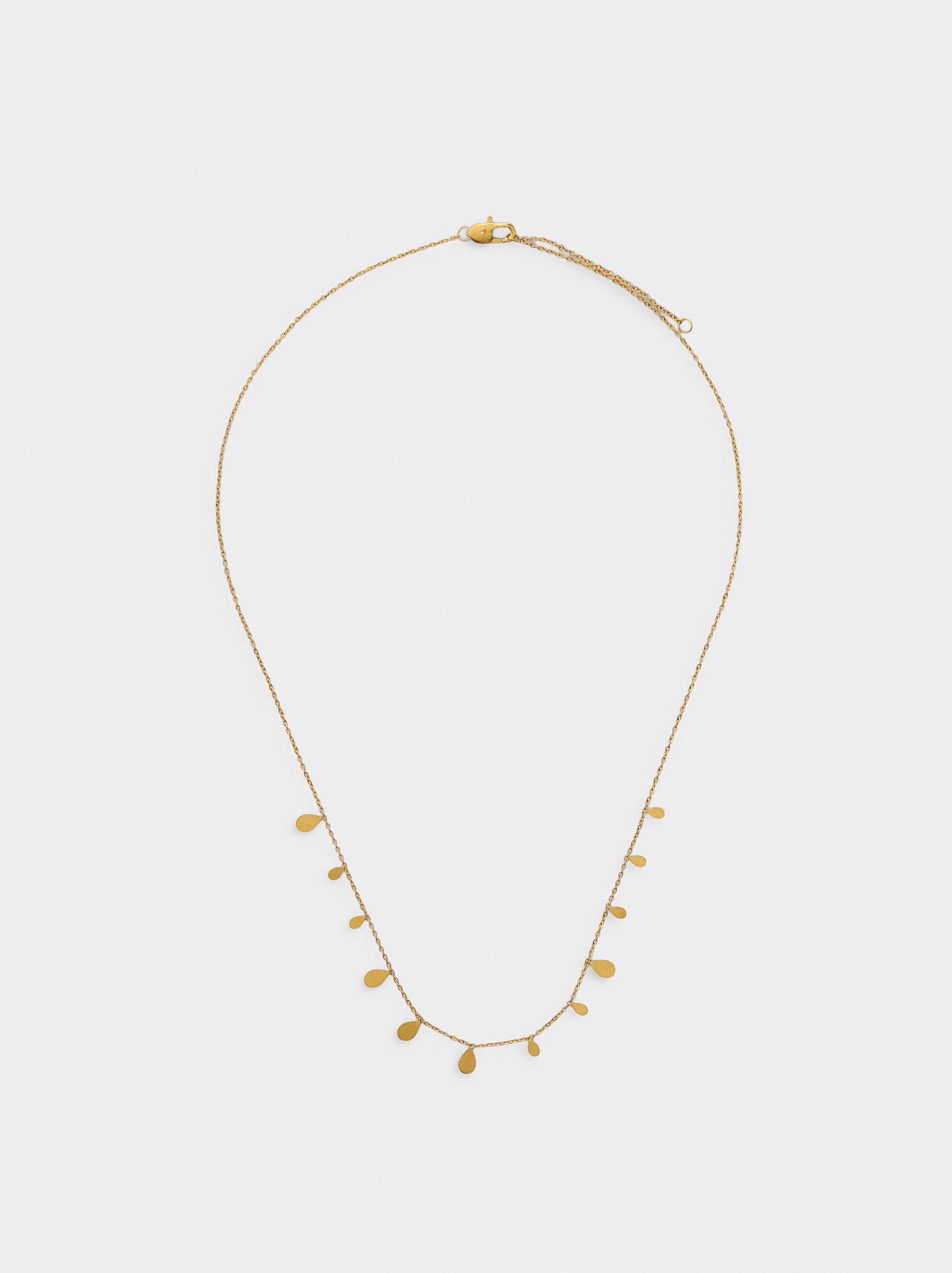 Short necklace with teardrops – stainless steel image number 2.0