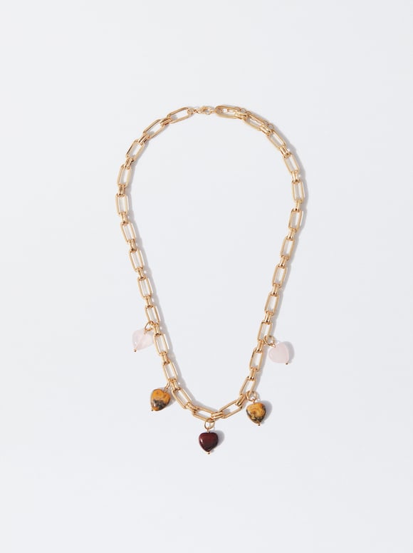 Necklace With Stones, Multicolor, hi-res