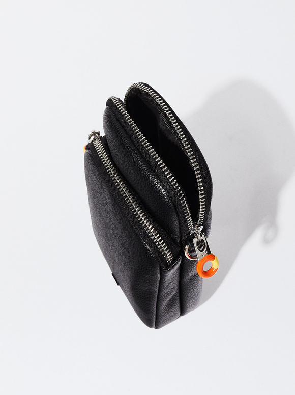 Étui Pour Téléphone Portable Avec Bandoulière, Noir, hi-res