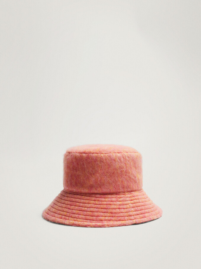 Textured Bucket Hat, Pink, hi-res